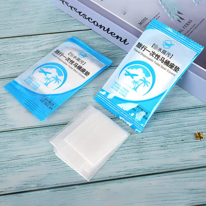 50PCS Individually Wrapped Waterproof Disposable Toilet Seat Covers - Travel-Friendly Non-Slip Protectors