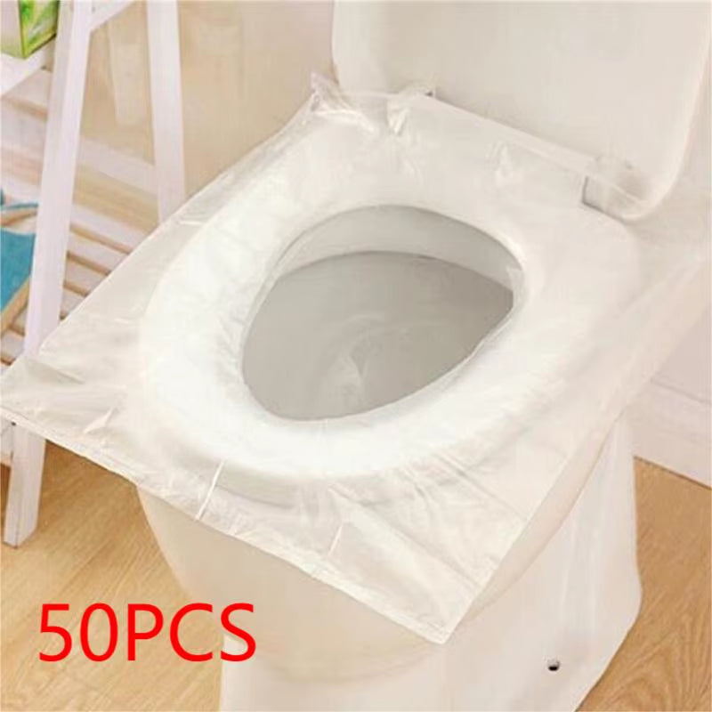 50PCS Individually Wrapped Waterproof Disposable Toilet Seat Covers - Travel-Friendly Non-Slip Protectors